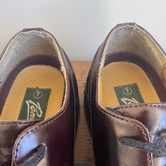 Vintage Penmans Round Toe Oxford Mens Shoes Black Cherry Size 7 men Size 8 women - Picture 10 of 13